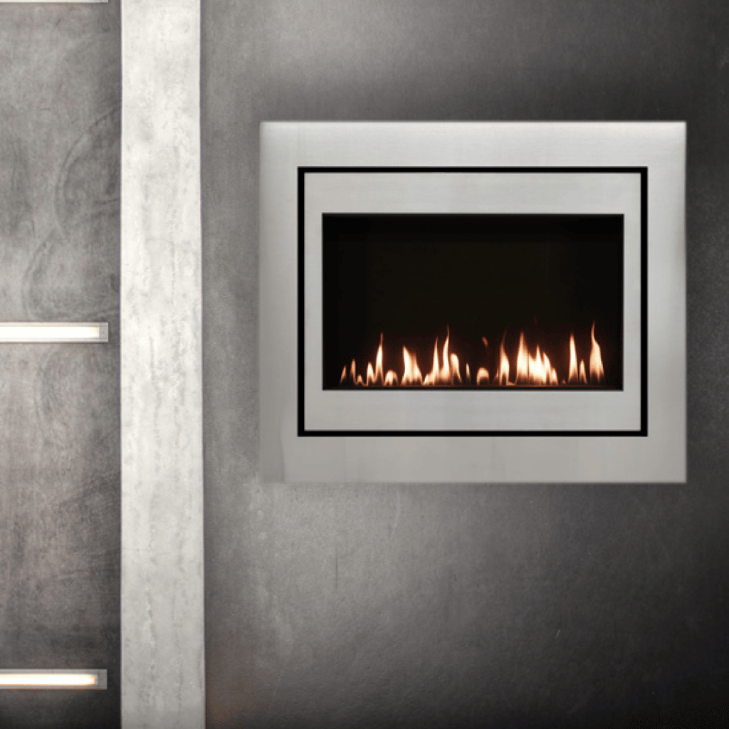 Gas Fireplace Brigantia Perfection 35, NG, Brushed Nickel