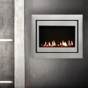 Gas Fireplace Brigantia Perfection 35, NG, Brushed Nickel