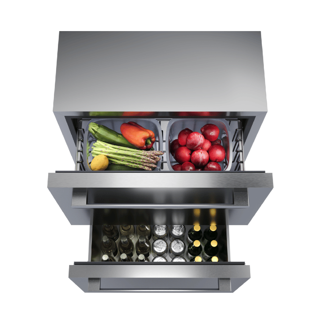 Outdoor Refrigerated Drawers, 24", Stainless Steel