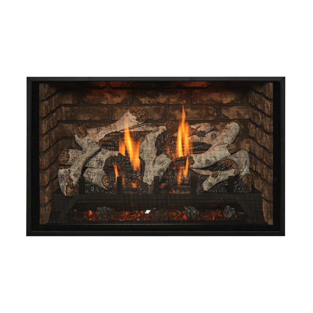 Gas Fireplace Bellingham 38, NG, Birch Logs - SO