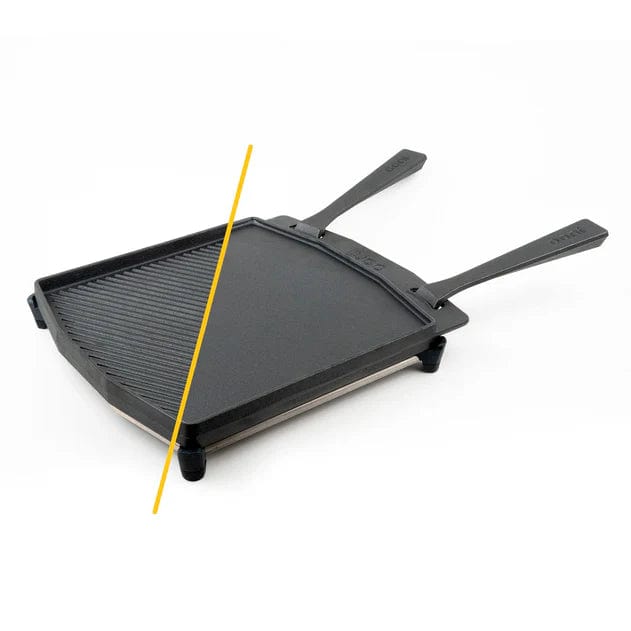 Square Reversible Cast-Iron Skillet with Stainless Steel Trivet