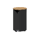 Volute round pellet box with bamboo lid