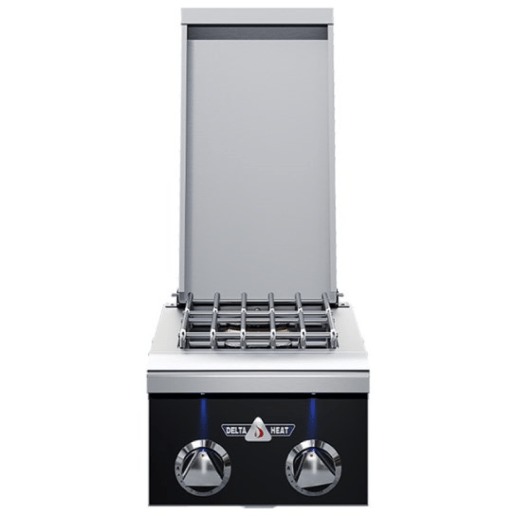 Gas Double Side Burner, 12", NG, Black Control Panel - SO
